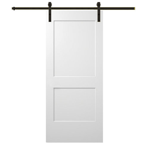 Verona Home Design Paneled Wood Primed Molded Interior Barn Door with